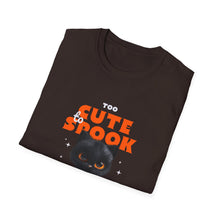 Load image into Gallery viewer, Cute Spook Cat T-Shirt, Halloween Tee, Unisex Softstyle Shirt, Funny Black Cat Shirt, Fall Fashion, Gift for Cat Lovers
