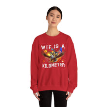 Load image into Gallery viewer, WTF Is A Kilometer Sweatshirt, Funny Gift for Friends, Unisex Crewneck, Casual Wear, Travel Humor, Perfect for Holidays
