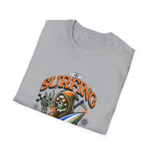 Load image into Gallery viewer, Surfing Afterlife T-Shirt, Unisex Graphic Tee, Beachwear, Gift for Surfers, Casual Summer Style, Unique Statement Shirt
