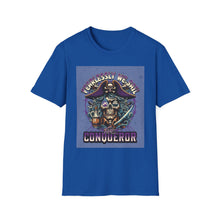 Load image into Gallery viewer, Pirate Conqueror T-Shirt | Unisex Softstyle Tee | Skull &amp; Crossbones Design | Perfect for Halloween, Pirate Parties, Casual Wear, Gift Ideas
