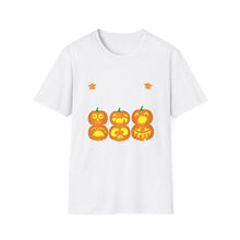 Load image into Gallery viewer, Halloween Pumpkin Graphic Tee, Unisex Softstyle T-Shirt, Fall Fashion, Halloween Party Shirt, Pumpkin Carving, Spooky Season Clothing
