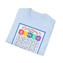 Load image into Gallery viewer, Autism Awareness Bingo T-Shirt, Unisex Softstyle Tee for Fundraising Events, Family Gatherings, Awareness Month, Gift for Supporters
