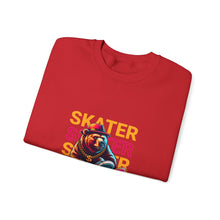 Load image into Gallery viewer, Skater Bear Crewneck Sweatshirt - Cool Aesthetic for Skate Lovers, Perfect Gift for Birthdays, Casual Wear, Unisex Sweater, Streetwear
