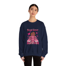 Load image into Gallery viewer, Breast Cancer Survivor Sweatshirt, Cozy Pullover for Awareness, Gifts for Survivors, Supportive Cancer Message, Comfortable Crewneck
