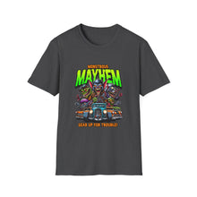 Load image into Gallery viewer, Monstrous Mayhem Unisex Softstyle T-Shirt, Graphic Tee, Halloween Costume, Gift for Gamers, Casual Wear, Fun T-Shirt
