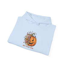 Load image into Gallery viewer, Halloween Pumpkin Floral Hoodie, Cozy Unisex Sweatshirt for Fall, Spooky Season Apparel, Perfect for Halloween Parties, Autumn Gift
