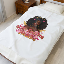 Load image into Gallery viewer, God's Favorite Baddie Velveteen Plush Blanket - Cozy Gift, Home Decor, Affirmation, Relaxation, Birthday or Self-Care
