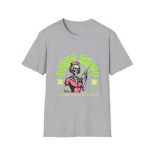 Load image into Gallery viewer, Halloween Night Shift Skeleton T-Shirt, Unisex Graphic Tee, Spooky Shirt for Halloween, Gifts for Nurses, Night Owls
