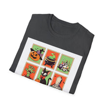 Load image into Gallery viewer, Halloween Themed T-Shirt, Unisex Softstyle Tee for Fall, Trick or Treat Shirt, Spooky Casual Wear, Halloween Party Apparel
