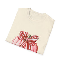 Load image into Gallery viewer, Cute Pumpkin Bow Unisex T-Shirt, Fall Fashion Tee, Halloween Gift, Thanksgiving Apparel, Cozy Autumn Vibes
