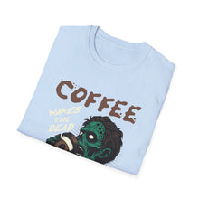 Load image into Gallery viewer, Zombie Coffee Lover T-Shirt | Unisex Casual Tee for Coffee Lovers | Halloween, Gift, Daily Wear, Softstyle  Tee
