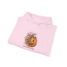 Load image into Gallery viewer, Halloween Pumpkin Floral Hoodie, Cozy Unisex Sweatshirt for Fall, Spooky Season Apparel, Perfect for Halloween Parties, Autumn Gift
