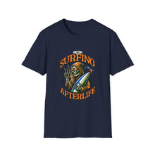 Load image into Gallery viewer, Surfing Afterlife T-Shirt, Unisex Graphic Tee, Beachwear, Gift for Surfers, Casual Summer Style, Unique Statement Shirt

