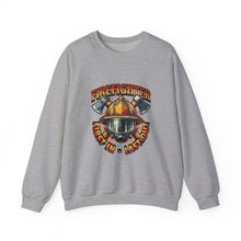 Load image into Gallery viewer, Firefighter Crewneck Sweatshirt - First In Last Out, Unisex Sweatshirt, Firefighter Gift, Casual Warmth, Everyday Apparel
