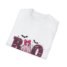 Load image into Gallery viewer, Cute Ghost 'Boo' Unisex Softstyle T-Shirt, Halloween Shirt, Funny Ghost Tee, Festive Apparel, Spooky Season Clothing
