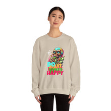 Load image into Gallery viewer, Funny Skull Quotes Unisex Sweatshirt, Happy Vibes Sweater, Silly Skeleton Jumper, Motivational Pullover, Cool Graphic Crewneck, Comfortable

