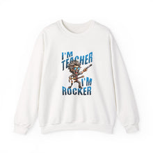 Load image into Gallery viewer, Cool Teacher Rocker Sweatshirt, Unisex Crewneck, Gift for Teachers, Music Lover Apparel, Teacher Appreciation Day, Casual Wear
