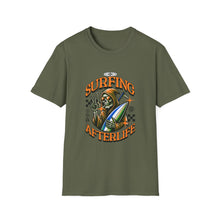 Load image into Gallery viewer, Surfing Afterlife T-Shirt, Unisex Graphic Tee, Beachwear, Gift for Surfers, Casual Summer Style, Unique Statement Shirt
