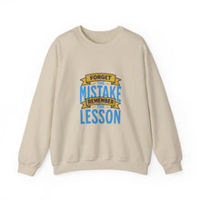 Load image into Gallery viewer, Inspirational Crewneck Sweatshirt, Forget the Mistake Remember the Lesson Hoodie, Motivational Gift, Cozy Apparel, Unisex Sweatshirt, [...]
