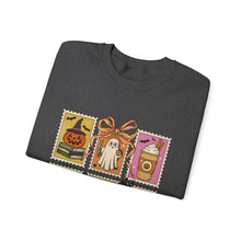 Load image into Gallery viewer, Halloween-Themed Crewneck Sweatshirt, Cozy Unisex Crew, Fall Fashion, Pumpkin Decor, Seasonal Gift, Cute Sweatshirt for October
