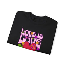 Load image into Gallery viewer, Pride Month Sweatshirt - Love is Love Crewneck, Unisex Casual Wear, LGBTQ+ Apparel, Spring Fashion, Gifts for Valentine's Day
