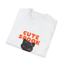 Load image into Gallery viewer, Cute Spook Cat T-Shirt, Halloween Tee, Unisex Softstyle Shirt, Funny Black Cat Shirt, Fall Fashion, Gift for Cat Lovers
