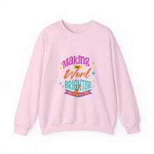 Load image into Gallery viewer, Brightening the World Crewneck Sweatshirt, Cozy Unisex Pullover, Perfect Gift for Friends, Inspirational Apparel for Every Occasion, [...]
