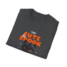Load image into Gallery viewer, Cute Spook Cat T-Shirt, Halloween Tee, Unisex Softstyle Shirt, Funny Black Cat Shirt, Fall Fashion, Gift for Cat Lovers
