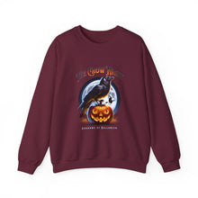 Load image into Gallery viewer, Crow Night Halloween Crewneck Sweatshirt | Unisex Sweatshirt for Fall, Halloween Spirit, Cozy Autumn Vibes, Perfect Gift
