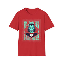 Load image into Gallery viewer, Halloween Vampire T-Shirt | Unisex Softstyle Tee, Spooky Shirt, Halloween Costume, Men's &amp; Women's Apparel, Fun Gift
