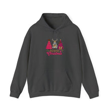Load image into Gallery viewer, Festive Christmas Hoodie with Trees and Reindeer, Cozy Holiday Sweatshirt, Winter Gift, Christmas Apparel, Unisex Sweatshirt
