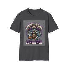 Load image into Gallery viewer, Pirate Conqueror T-Shirt | Unisex Softstyle Tee | Skull &amp; Crossbones Design | Perfect for Halloween, Pirate Parties, Casual Wear, Gift Ideas
