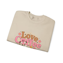 Load image into Gallery viewer, Love Coffee and Dogs Crewneck Sweatshirt, Cozy Gift for Dog Lovers, Perfect for Fall/Winter, Pet Lovers Apparel, Casual Lounge Wear
