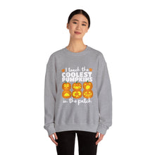 Load image into Gallery viewer, Halloween Pumpkin Crewneck Sweatshirt, Unisex Fall Apparel, Cozy Sweatshirt, Halloween Gift, Pumpkin Design, Casual Wear, Autumn Fashion
