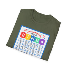 Load image into Gallery viewer, Autism Awareness Bingo T-Shirt, Unisex Softstyle Tee for Fundraising Events, Family Gatherings, Awareness Month, Gift for Supporters
