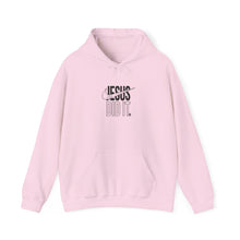 Load image into Gallery viewer, Inspirational Hoodie: Jesus Did It - Unisex Heavy Blend™ Sweatshirt for Faith, Motivation, Gifts, Everyday Wear, Casual Style, [...]
