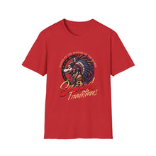 Load image into Gallery viewer, Sacred Adventures Unisex Softstyle T-Shirt, Boho Graphic Tee, Nature Lover Gift, Festival Wear, Tribal Art Shirt, Summer Style
