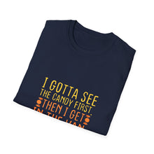 Load image into Gallery viewer, Playful Unisex T-Shirt for Candy Lovers - Funny Graphic Tee, Gift for Kids, Summer Wear, Trendy Statement Shirt, Halloween Outfit
