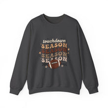 Load image into Gallery viewer, Touchdown Season Sweatshirt - Cozy Gift for Football Fans, Autumn Apparel, Game Day Wear, Unisex Crewneck
