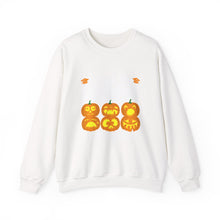 Load image into Gallery viewer, Halloween Pumpkin Crewneck Sweatshirt, Unisex Fall Apparel, Cozy Sweatshirt, Halloween Gift, Pumpkin Design, Casual Wear, Autumn Fashion

