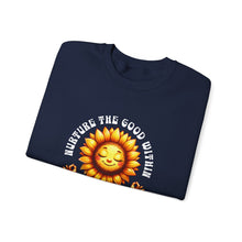 Load image into Gallery viewer, Blooming Sunflower Sweatshirt, Positive Vibes Crewneck, Gift for Garden Lovers, Cozy Spring Apparel, Unisex Flower Design
