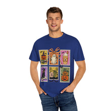 Load image into Gallery viewer, Halloween-Themed Unisex Garment-Dyed T-shirt, Spooky Fun Tee, Ghost, Pumpkin, Cat, Fall Apparel, Trick or Treat Shirt
