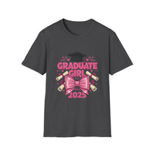 Load image into Gallery viewer, Graduation Girl T-Shirt, Unisex Tee for Graduates, Class of 2025 Shirt, Cute Graduation Gift, High School/College Graduate Apparel
