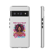 Load image into Gallery viewer, Inspirational Phone Case, Pray Wait Trust God Has a Plan, Spiritual Gift, Motivational Decor, Faith-Based Accessory
