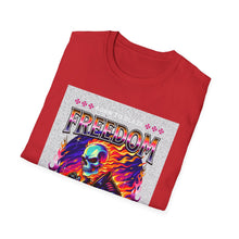 Load image into Gallery viewer, Freedom Graphic Tee for Rebels, Unisex Softstyle T-Shirt, Casual Wear, Gift for Independence Day, Alternative Fashion, Festival Outfit
