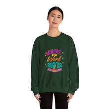 Load image into Gallery viewer, Brightening the World Crewneck Sweatshirt, Cozy Unisex Pullover, Perfect Gift for Friends, Inspirational Apparel for Every Occasion, [...]
