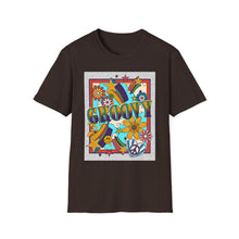 Load image into Gallery viewer, Groovy Unisex Softstyle T-Shirt, Retro Graphic Tee, Peace Sign Shirt, Flower Power Top, Vintage Style Apparel, Bohemian Summer Tee
