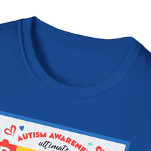 Load image into Gallery viewer, Autism Awareness Bingo T-Shirt, Unisex Softstyle Tee for Fundraising Events, Family Gatherings, Awareness Month, Gift for Supporters
