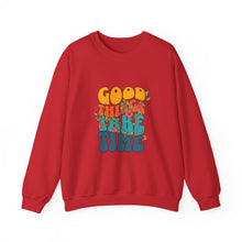 Load image into Gallery viewer, Good Vibes Sweatshirt, Cozy Crewneck with Positive Message, Perfect Gift for Friends, Casual Wear, Autumn Fashion, Unisex Clothing
