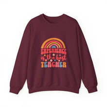 Load image into Gallery viewer, Experience is the Best Teacher Crewneck Sweatshirt, Teacher Gift, Cozy Layer, Inspirational Clothing, Educational Apparel
